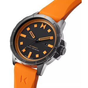 MVMT Men's Minimal Sport Automatic Orange Silicone Strap Watch 45mm